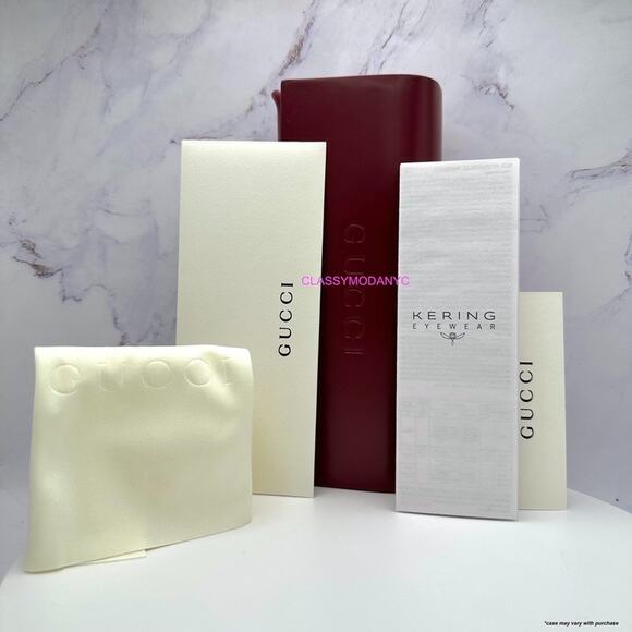 New GUCCI Sunglasses Brown Cat Eye Gradient Lens Gold Metal GG Authentic - Picture 7 of 7